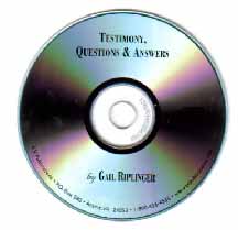 Ga Riplinger Riplinger Testimony with Questions and Answers AUDIO CD